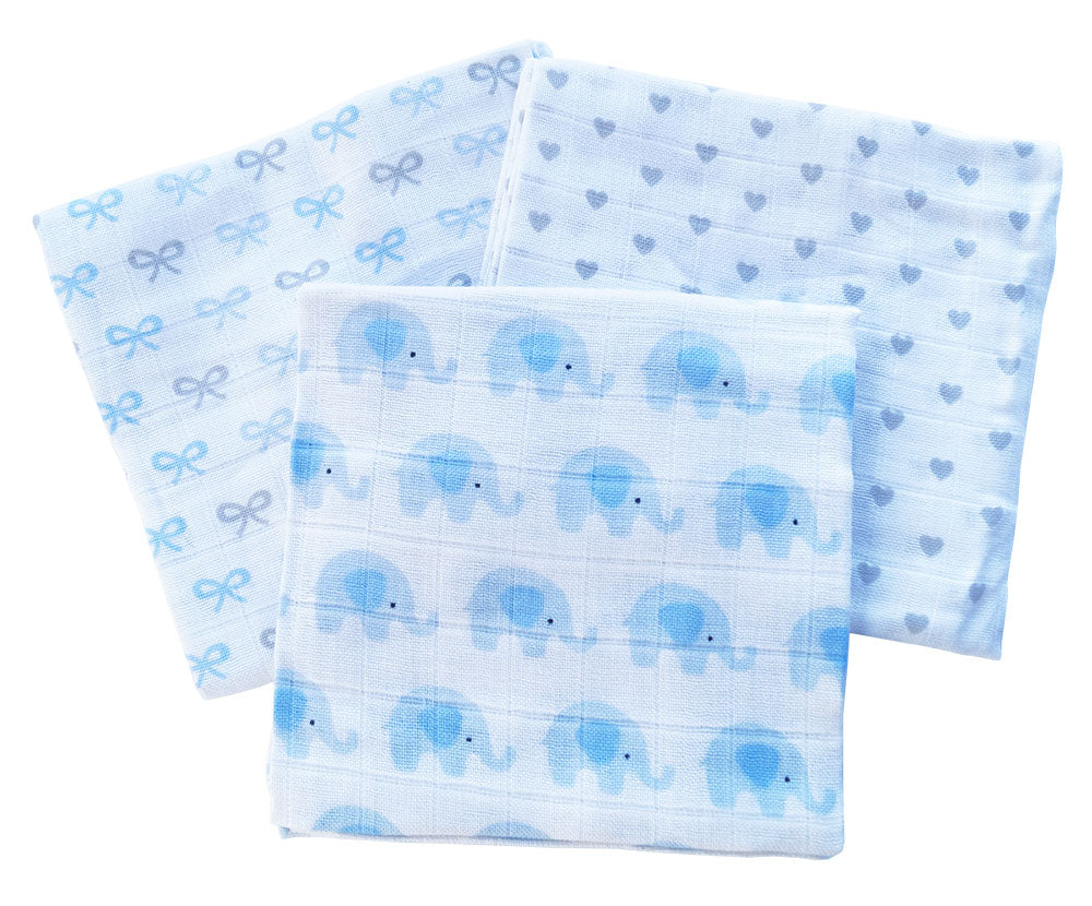 Blümchen Mullwindeln 70x70 bedruckt (3 Stück)