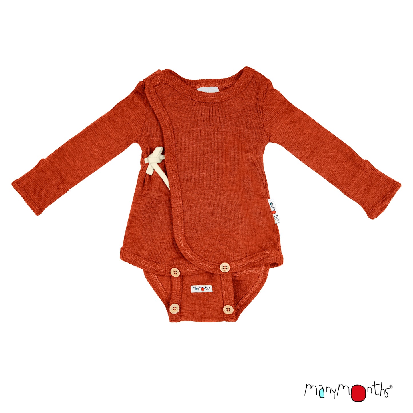 ManyMonths Natural Woollies Kimono Body/Shirt with Foldover Sleeves