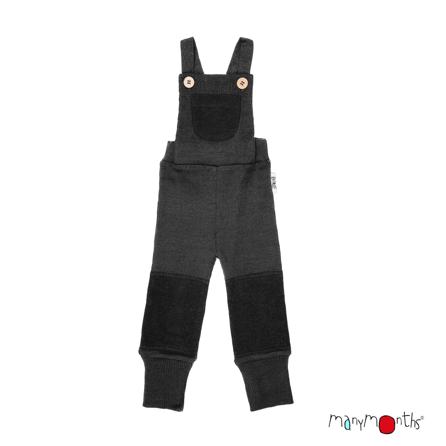 ManyMonths Natural Woollies Dungarees with Knee Patches UNiQUE