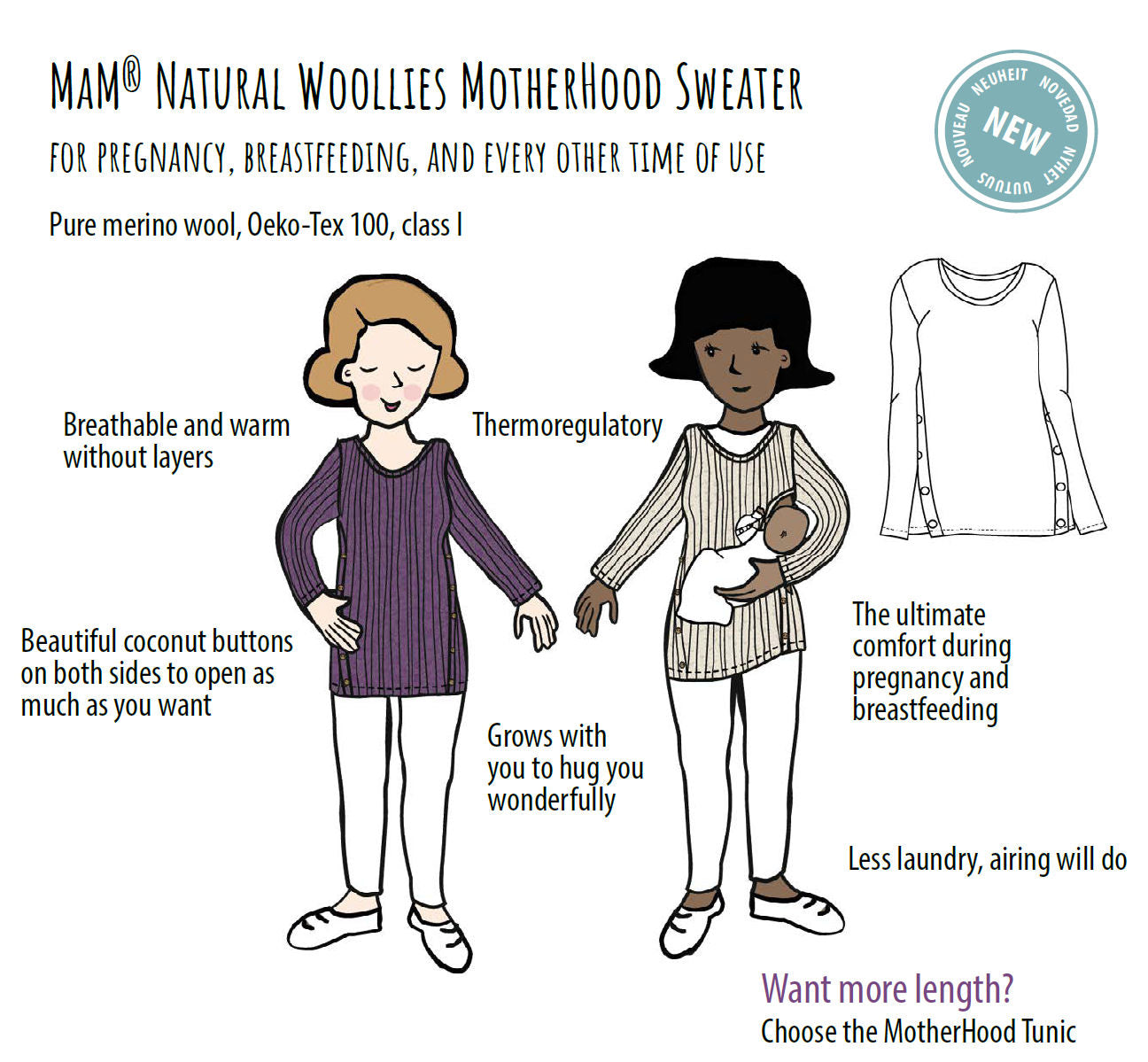 MaM Natural Woollies MotherHood Sweater