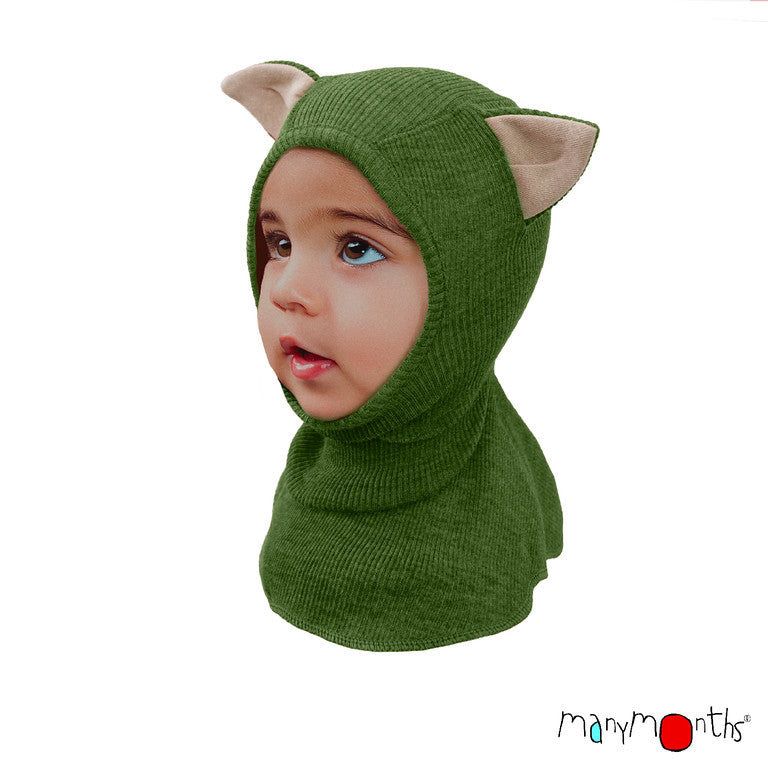 ManyMonths Natural Woollies Elephant Hood with Kitty Ears UNiQUE