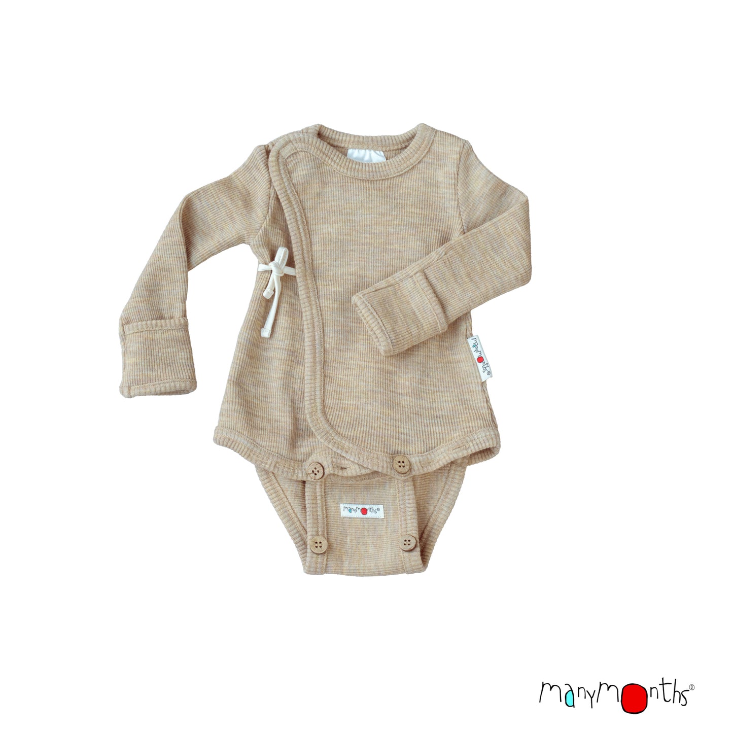 ManyMonths Natural Woollies Kimono Body/Shirt with Foldover Sleeves