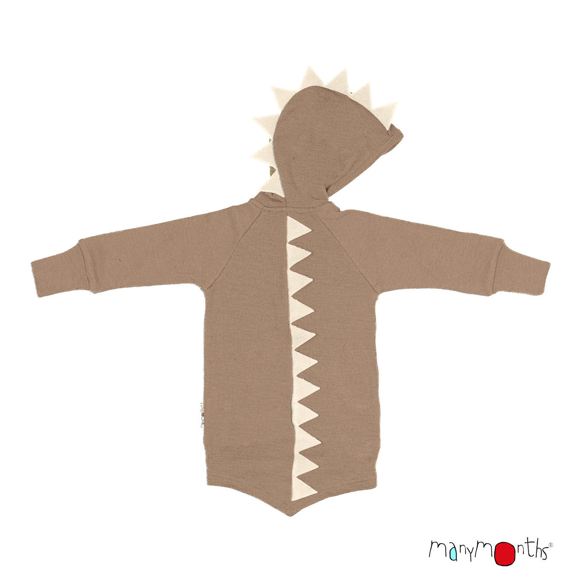 ManyMonths Natural Woollies Dino Hoodie with Big Pocket UNiQUE