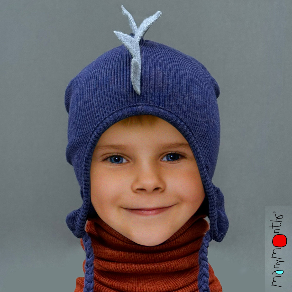 ManyMonths Natural Woollies Dino (Earflap) Beanie UNiQUE