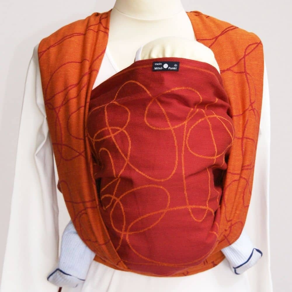 Didymos Babytragetuch Ellipsen rubin-mandarine