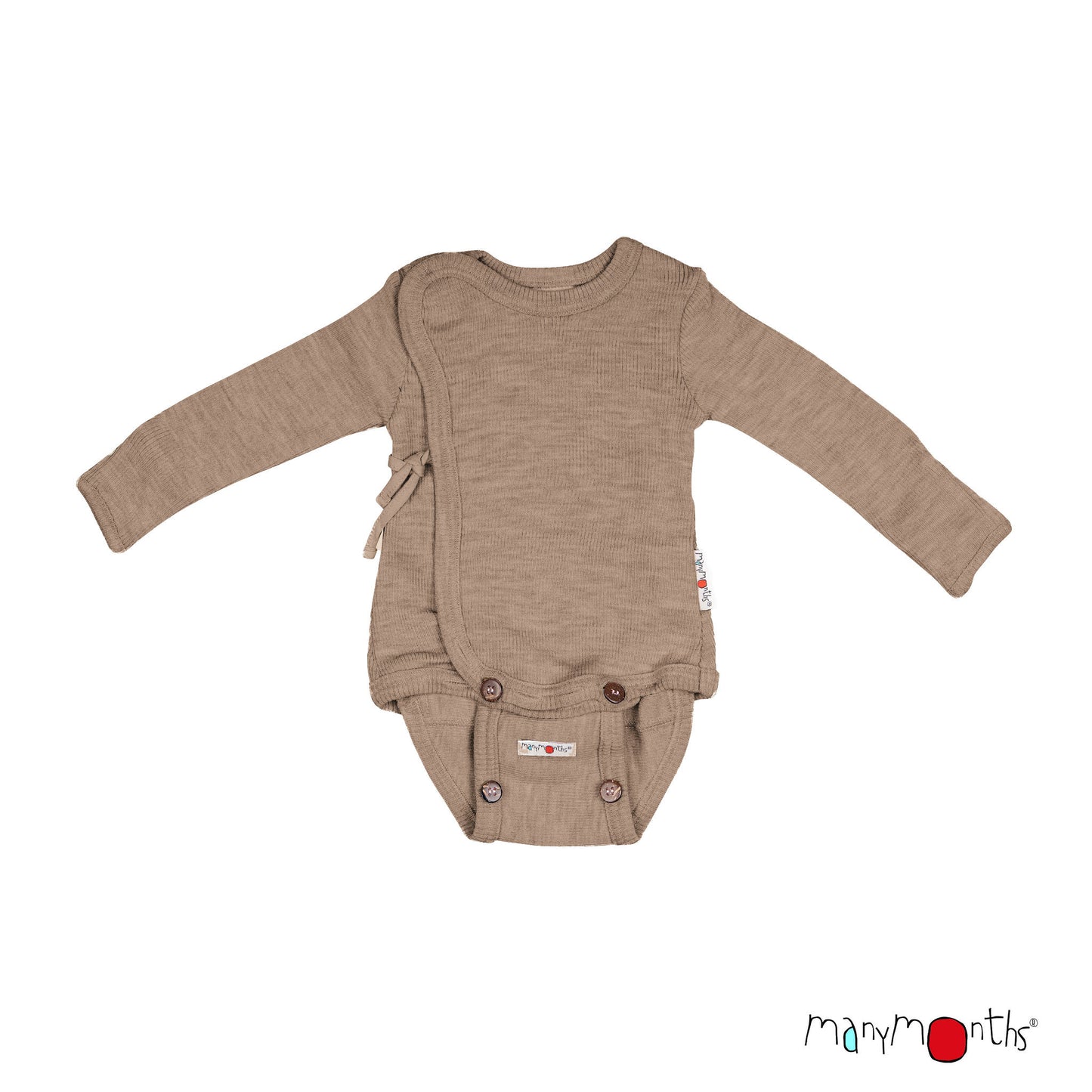 ManyMonths Natural Woollies Kimono Body/Shirt with Foldover Sleeves