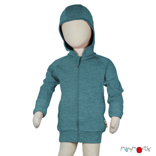 ManyMonths Natural Woollies Hooded Zip Cardigan with side Pockets