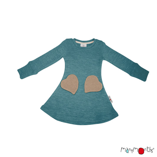 ManyMonths Natural Woollies Long Sleeve Heart Pockets Dress