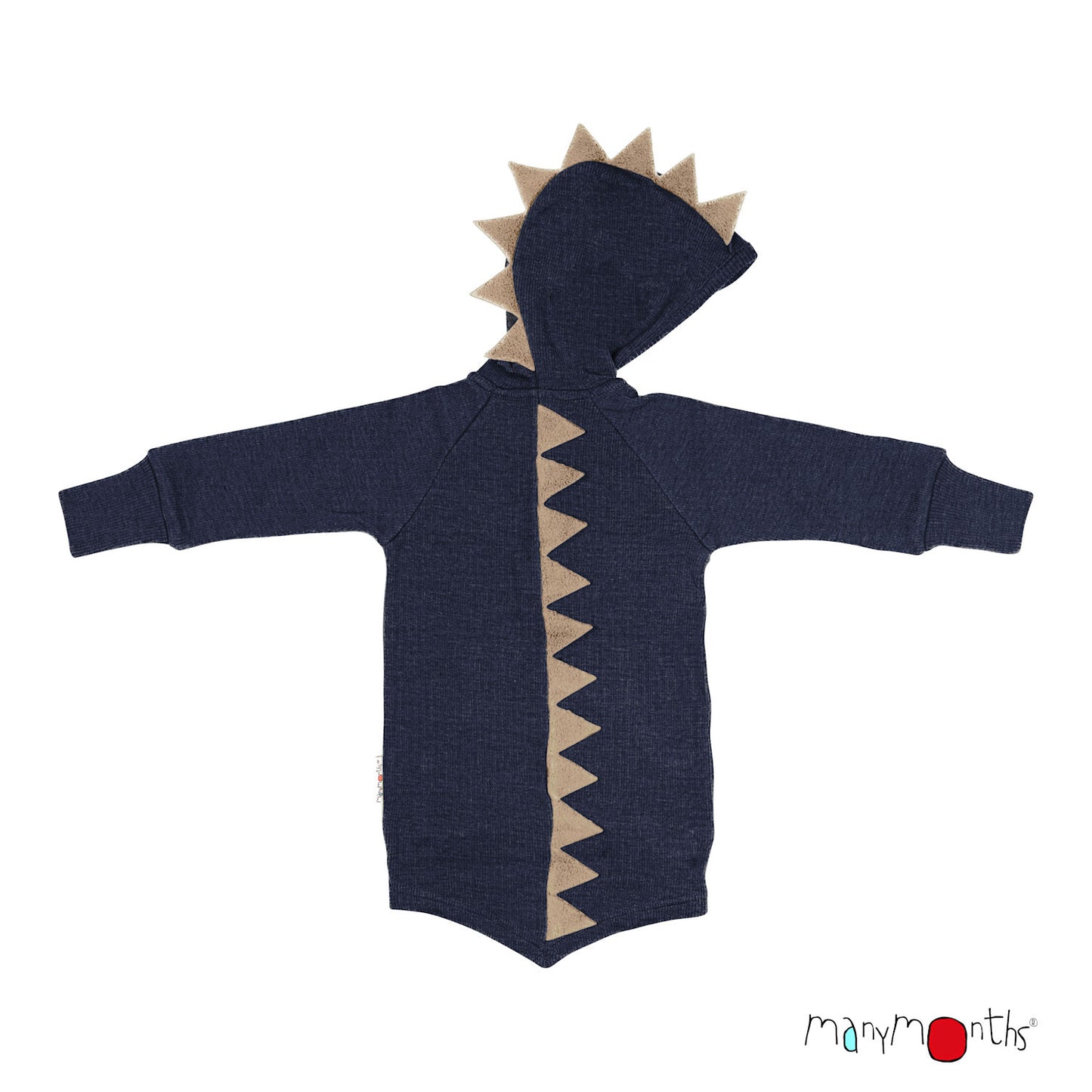 ManyMonths Natural Woollies Dino Hoodie with Big Pocket UNiQUE